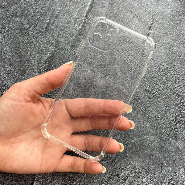 Чехол для iPhone 12 с защитой камеры противоударный прозрачный силиконовый чехол