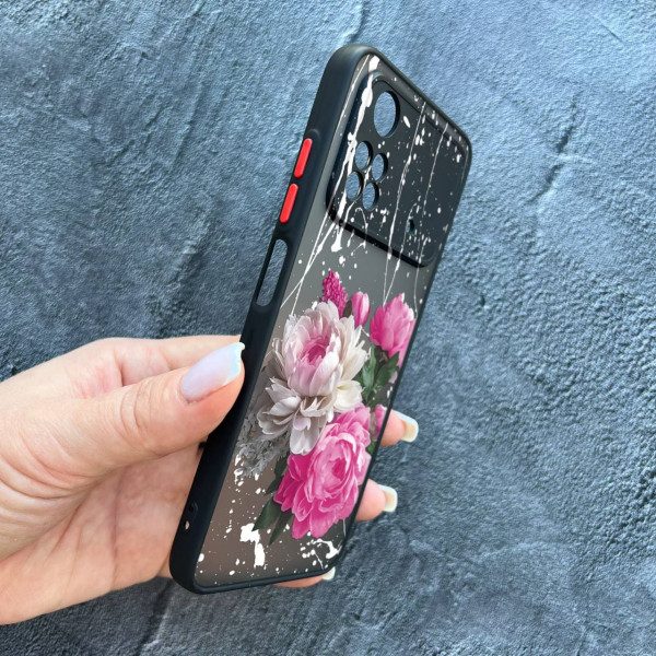 Чехол для Xiaomi Poco X4 Pro 4G / X4 Pro 5G с защитой камеры с цветами пионы классические