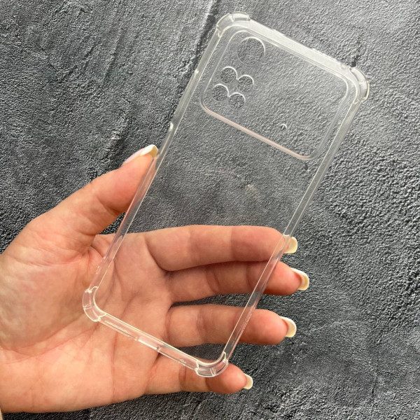 Чехол для Xiaomi Poco X4 Pro 4G / X4 Pro 5G с защитой камеры противоударный прозрачный силиконовый чехол