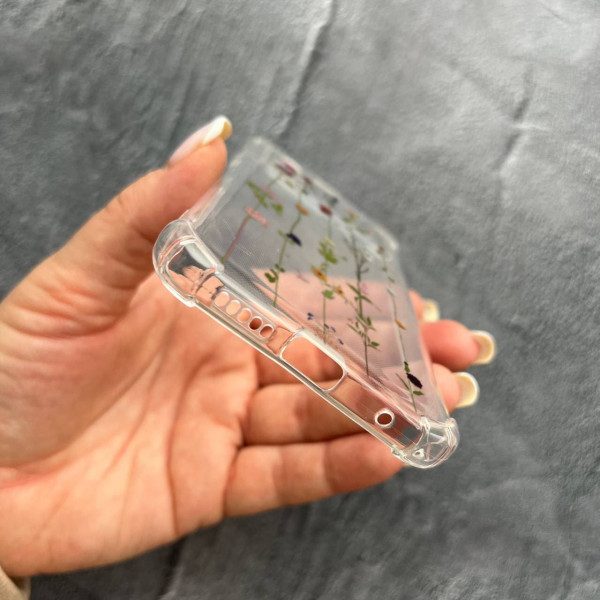 Чехол для Xiaomi Poco X4 Pro 4G / X4 Pro 5G с защитой камеры с цветами лианы противоударный прозрачный силиконовый чехол
