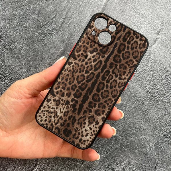 Чехол для iPhone 15 Plus с защитой камеры с классическим леопардом