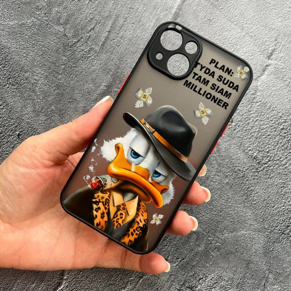 Чехол для iPhone 15 Plus с защитой камеры с Дональдом Даком
