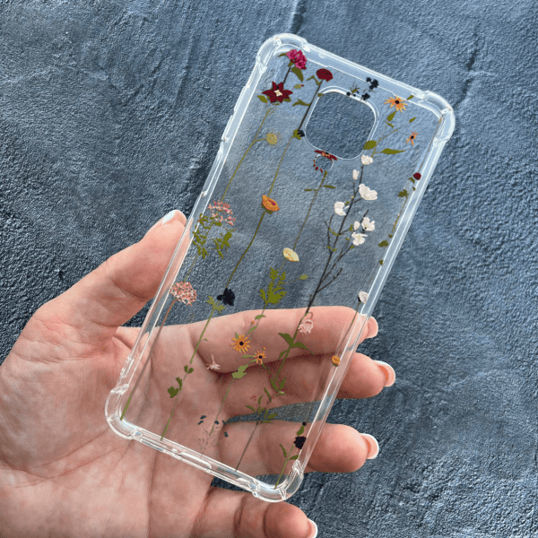 Чехол для Xiaomi Redmi Note 9s / Note 9 Pro / Note 9 Pro Max с цветами лианы противоударный прозрачный силиконовый чехол