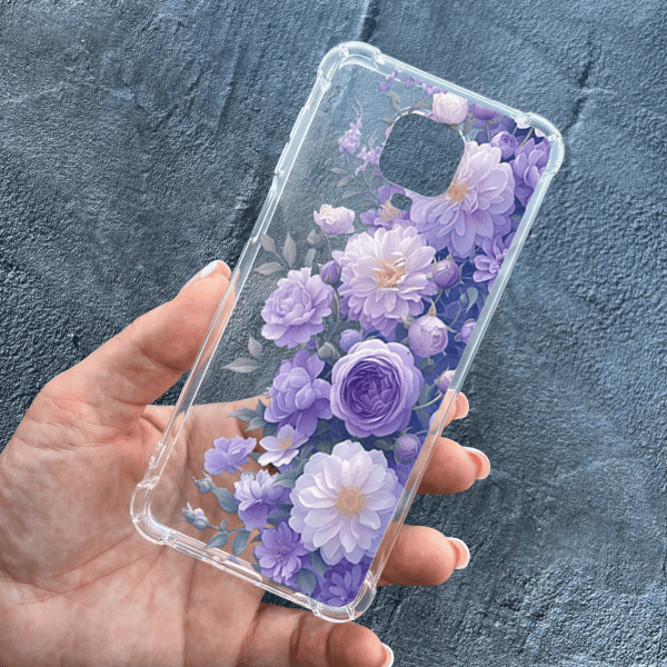 Чехол для Xiaomi Redmi Note 9s / Note 9 Pro / Note 9 Pro Max с цветами лавандовые пионы нежные противоударный прозрачный силиконовый чехол