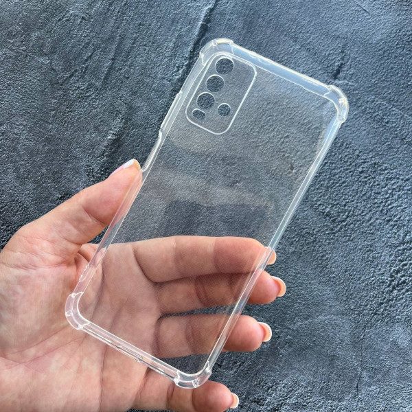 Чехол для Xiaomi Redmi 9T с защитой камеры противоударный прозрачный силиконовый чехол без дизайна