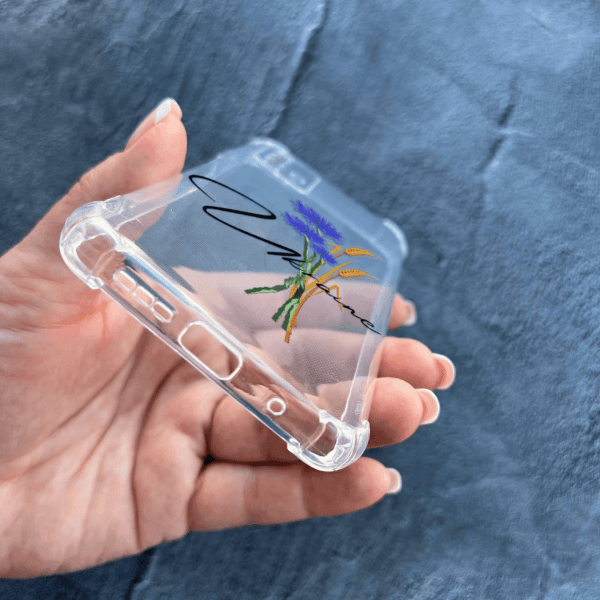 Чехол для Xiaomi Redmi 9T с защитой камеры патриотический с волошкой противоударный прозрачный силиконовый чехол