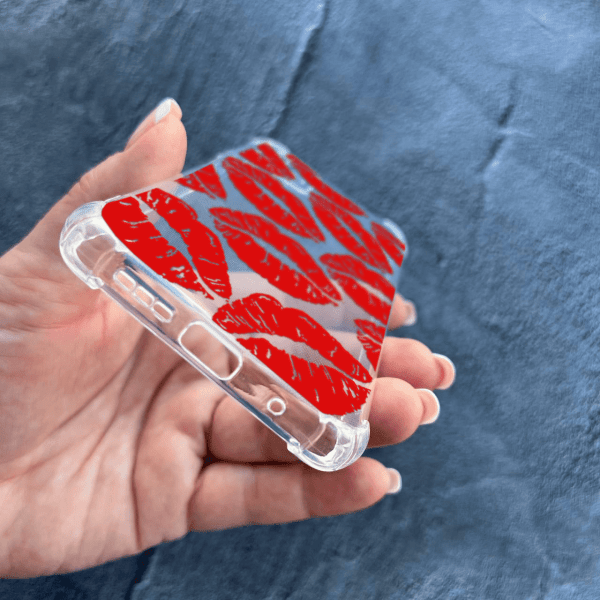 Чехол для Xiaomi Redmi 9T с защитой камеры с красными губами противоударный прозрачный силиконовый чехол