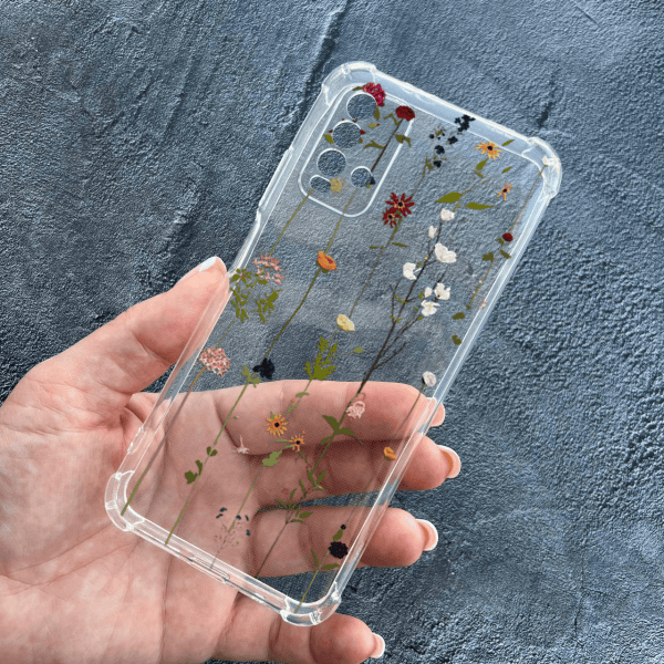 Чохол для Xiaomi Redmi 9T з захистом камери з квітами ліани протиударний прозорий силіконовий чохол