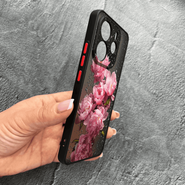 Чохол для Xiaomi Redmi Note 14 4G з захистом камери з квітами та краплями