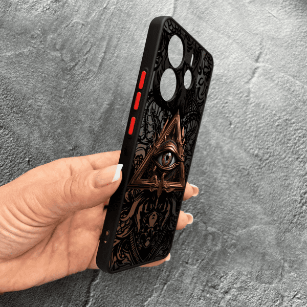 Чехол для Xiaomi Redmi Note 14 4G с защитой камеры с масонским глазом