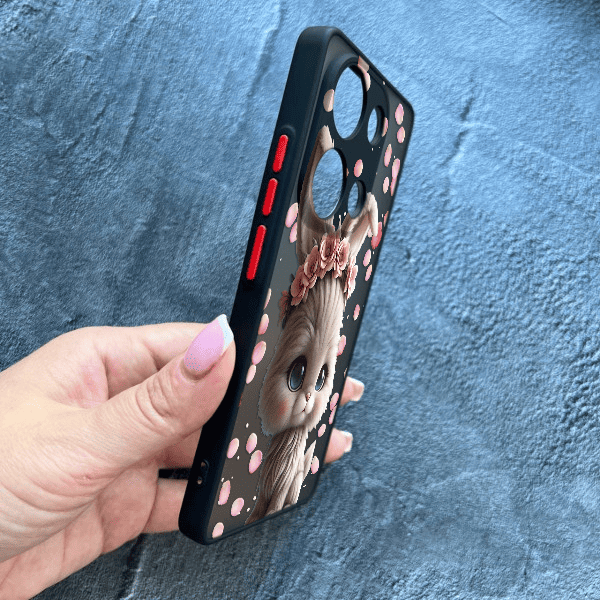 Чохол для Xiaomi Redmi Note 13 Pro 4G / Poco M6 Pro 4G / Xiaomi Redmi Note 14S з захистом камери з зайчиком в пелюстках