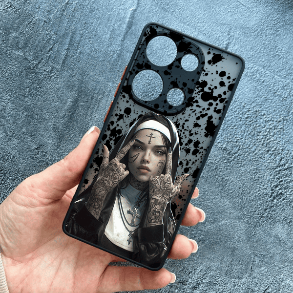 Чохол для Xiaomi Redmi Note 13 Pro 4G / Poco M6 Pro 4G / Xiaomi Redmi Note 14S з захистом камери з дівчинкою монахинею