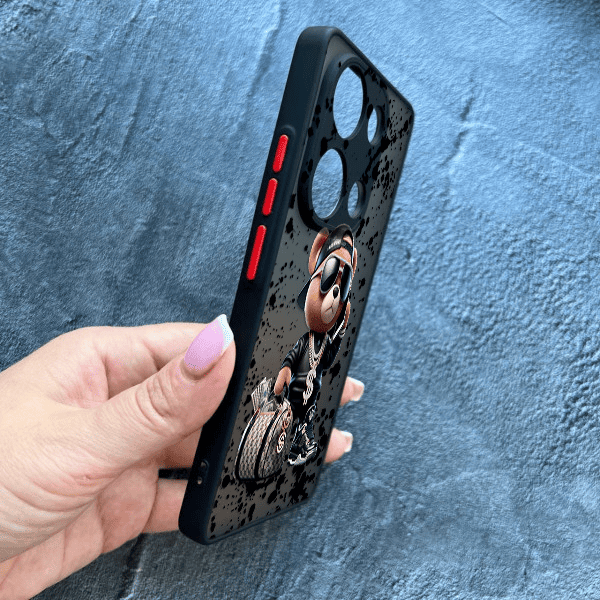 Чeхол для Xiaomi Redmi Note 13 Pro 4G / Poco M6 Pro 4G / Xiaomi Redmi Note 14S с защитой камеры с мишкой Тедди