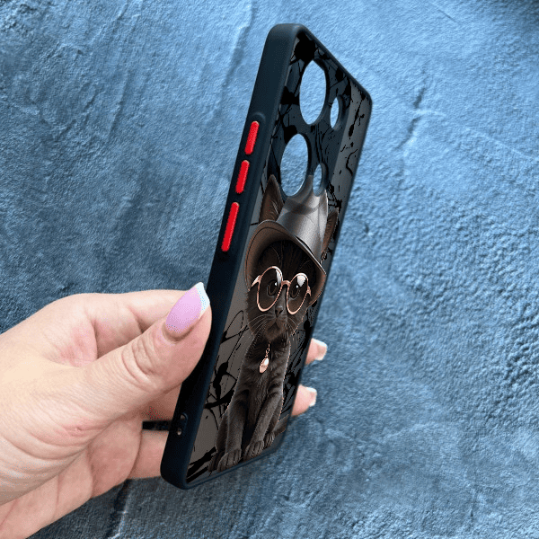 Чохол для Xiaomi Redmi Note 13 Pro 4G / Poco M6 Pro 4G / Xiaomi Redmi Note 14S з захистом камери з котиком в капелюсі