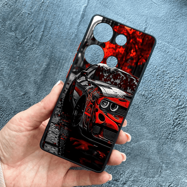 Чохол для Xiaomi Redmi Note 13 Pro 4G / Poco M6 Pro 4G / Xiaomi Redmi Note 14S з захистом камери з принтом машини