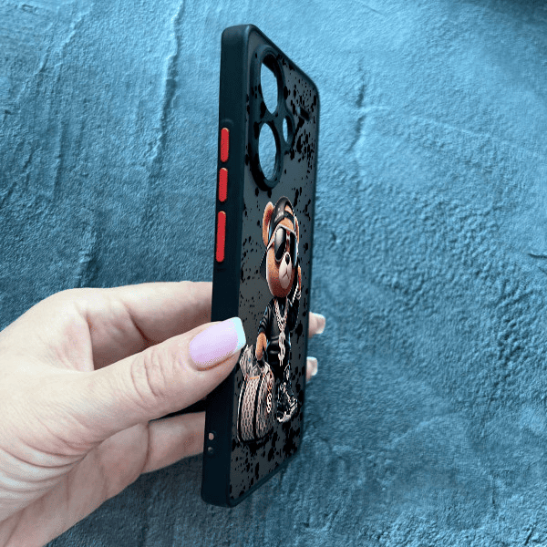 Чeхол для Xiaomi Redmi Note 13 Pro Plus с защитой камеры с мишкой Тедди