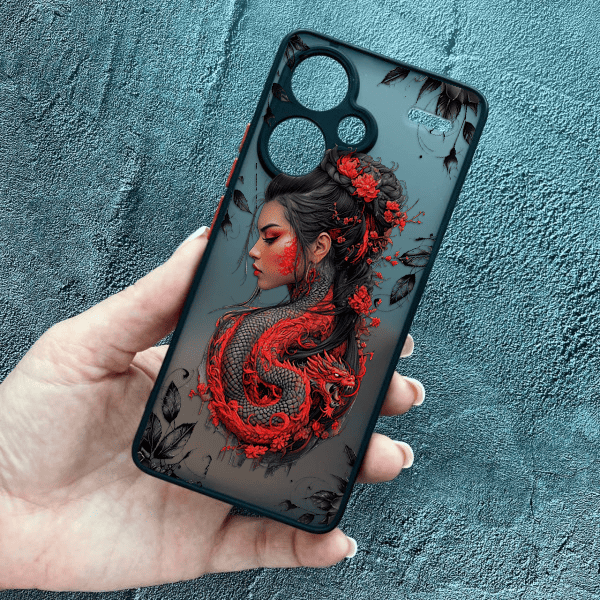 Чохол для Xiaomi Redmi Note 13 Pro Plus з захистом камери дівчина з драконом