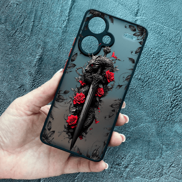 Чохол для Xiaomi Redmi Note 13 Pro Plus з захистом камери дракон з мечем
