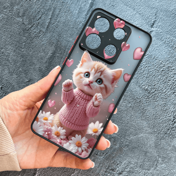 Чохол для Xiaomi Redmi Note 13 Pro 5G / Xiaomi Poco X6 5G з захистом камери з котиком в квітах ромашки