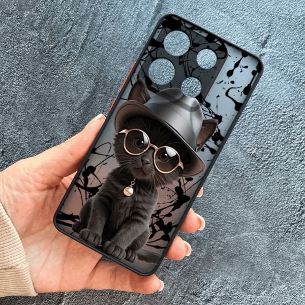 Чохол для Xiaomi Redmi Note 13 Pro 5G / Xiaomi Poco X6 5G з захистом камери з котиком в капелюсі