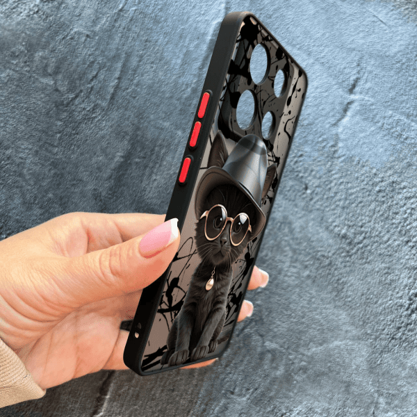 Чохол для Xiaomi Redmi Note 13 Pro 5G / Xiaomi Poco X6 5G з захистом камери з котиком в капелюсі