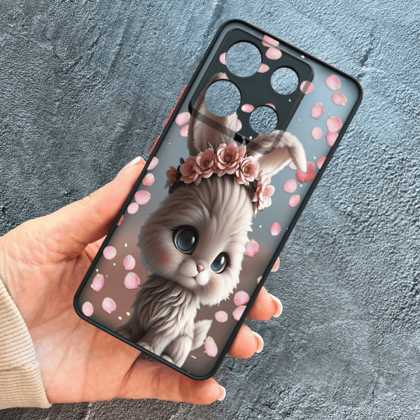 Чохол для Xiaomi Redmi Note 13 Pro 5G / Xiaomi Poco X6 5G з захистом камери з зайчиком в пелюстках