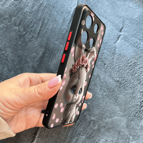 Чохол для Xiaomi Redmi Note 13 Pro 5G / Xiaomi Poco X6 5G з захистом камери з зайчиком в пелюстках