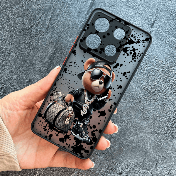 Чeхол для Xiaomi Redmi Note 13 Pro 5G / Xiaomi Poco X6 5G с защитой камеры с мишкой Тедди