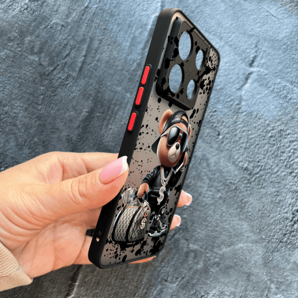Чeхол для Xiaomi Redmi Note 13 Pro 5G / Xiaomi Poco X6 5G с защитой камеры с мишкой Тедди