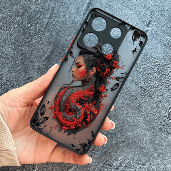 Чохол для Xiaomi Redmi Note 13 Pro 5G / Xiaomi Poco X6 5G з захистом камери дівчина з драконом