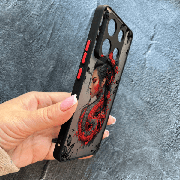Чохол для Xiaomi Redmi Note 13 Pro 5G / Xiaomi Poco X6 5G з захистом камери дівчина з драконом