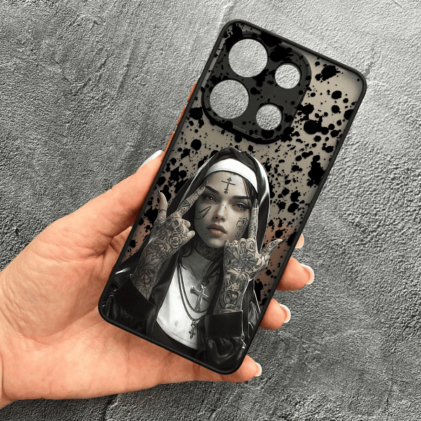 Чохол для Xiaomi Redmi Note 13 4G з захистом камери з дівчинкою монахинею