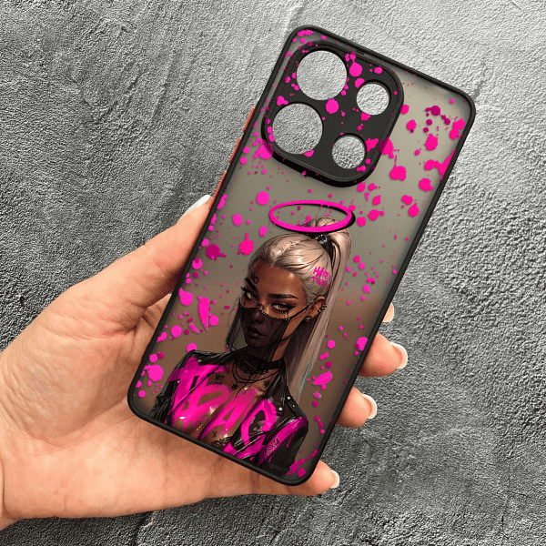 Чохол для Xiaomi Redmi Note 13 4G з захистом камери з дівчинкою бунтаркою
