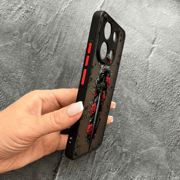 Чохол для Xiaomi Redmi Note 13 4G з захистом камери дракон з мечем