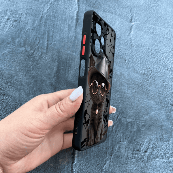 Чохол для Xiaomi Redmi Note 12 Pro 5G з захистом камери з котиком в капелюсі