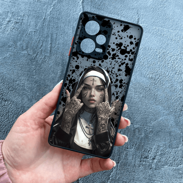 Чохол для Xiaomi Redmi Note 12 Pro 5G з захистом камери з дівчинкою монахинею