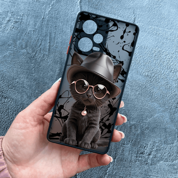 Чохол для Xiaomi Redmi Note 12 Pro Plus з захистом камери з котиком в капелюсі