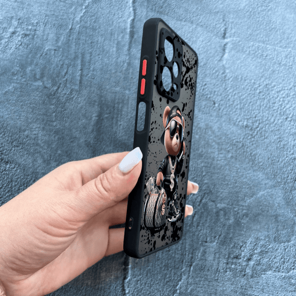 Чeхол для Xiaomi Redmi Note 12 Pro Plus с защитой камеры с мишкой Тедди