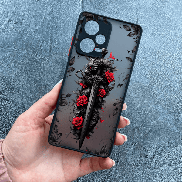Чохол для Xiaomi Redmi Note 12 Pro Plus з захистом камери дракон з мечем