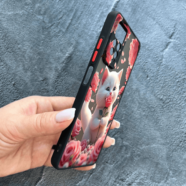 Чохол для Xiaomi Redmi Note 11 Pro / Redmi Note 12 Pro 4G з захистом камери з котиком в квітах трояндах