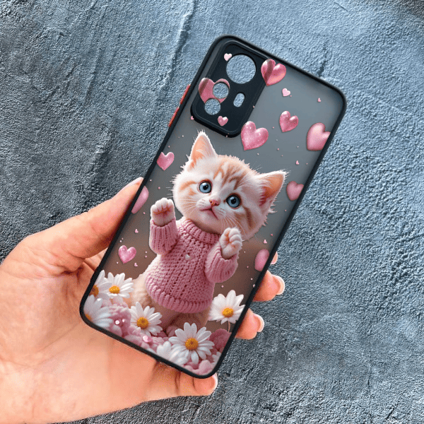 Чохол для Xiaomi Redmi Note 12S з захистом камери з котиком в квітах ромашки