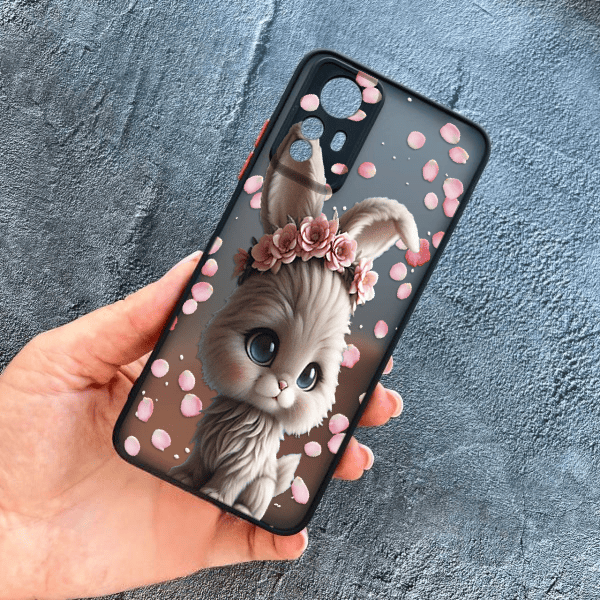 Чохол для Xiaomi Redmi Note 12S з захистом камери з зайчиком в пелюстках