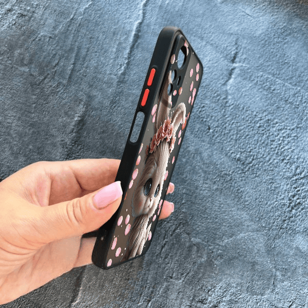 Чохол для Xiaomi Redmi Note 12S з захистом камери з зайчиком в пелюстках