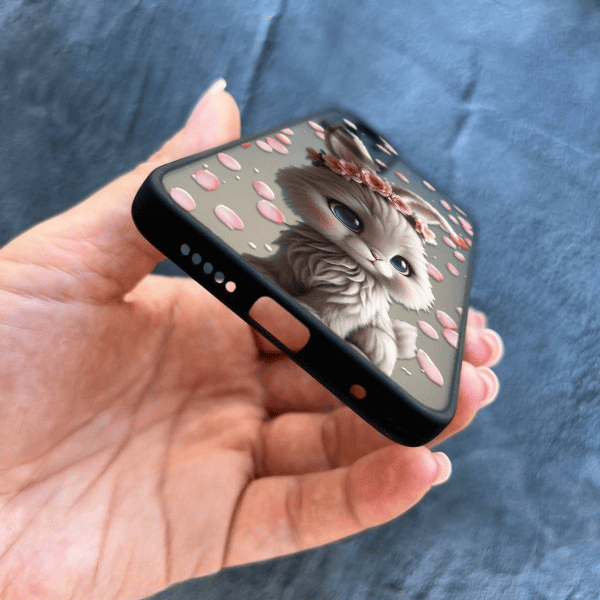 Чехол для Xiaomi Redmi Note 12S с защитой камеры с зайкой в ​​лепестках