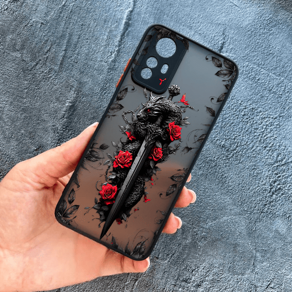 Чохол для Xiaomi Redmi Note 12S з захистом камери дракон з мечем