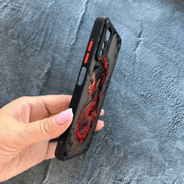 Чохол для Xiaomi Redmi Note 12S з захистом камери дівчина з драконом
