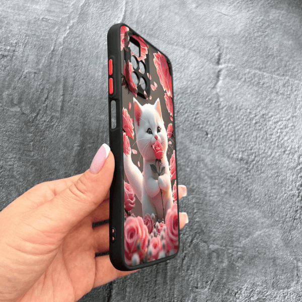 Чохол для Xiaomi Redmi Note 11 Pro Plus 5G з захистом камери з котиком в квітах трояндах