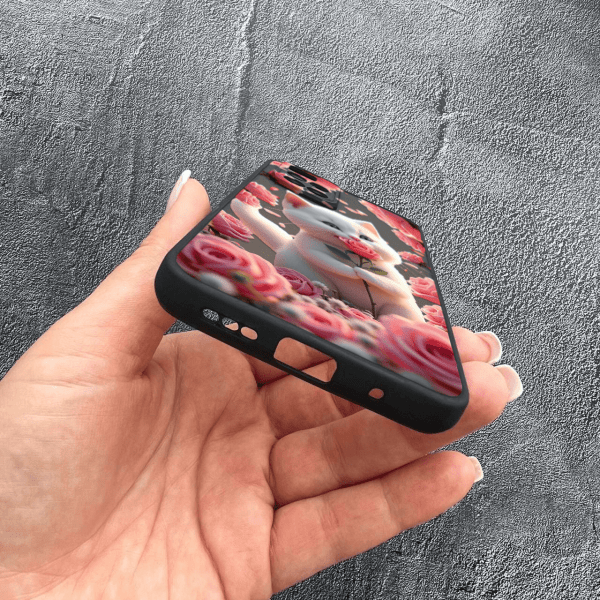Чехол для Xiaomi Redmi Note 11 Pro Plus 5G с защитой камеры с котом в цветах розах