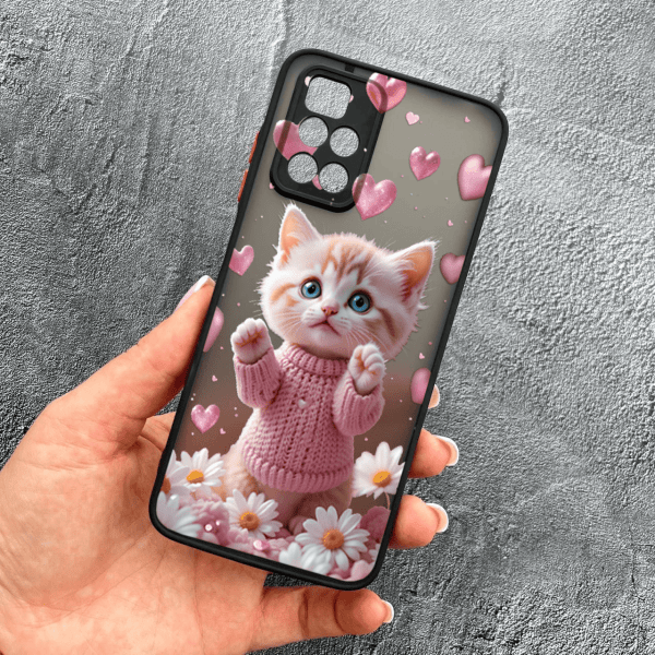 Чохол для Xiaomi Redmi Note 11 Pro Plus 5G з захистом камери з котиком в квітах ромашки