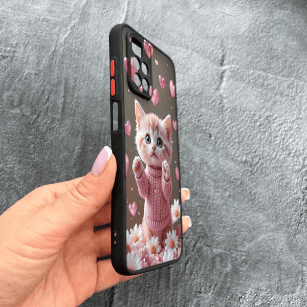 Чохол для Xiaomi Redmi Note 11 Pro Plus 5G з захистом камери з котиком в квітах ромашки